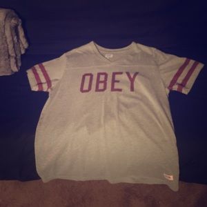 Obey grey and maroon shirt !