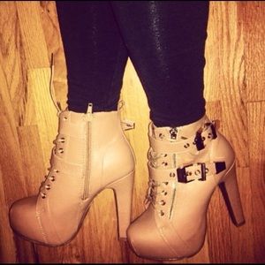 Charlotte Russe lace up booties