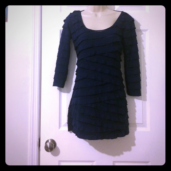 Max Studio Long Sleeve Tiered Dress