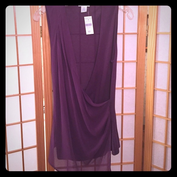 Barneys NWT purple overlay top. Size M runs small