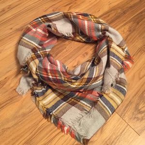 Oversized cozy flannel scarf