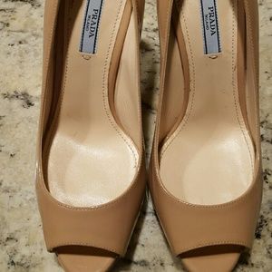 Prada Peep Toe Nude Pumps Prada Peep Toe Nude Pumps
