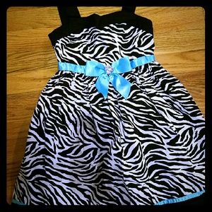 Strapped Zebra Print Girls Dress