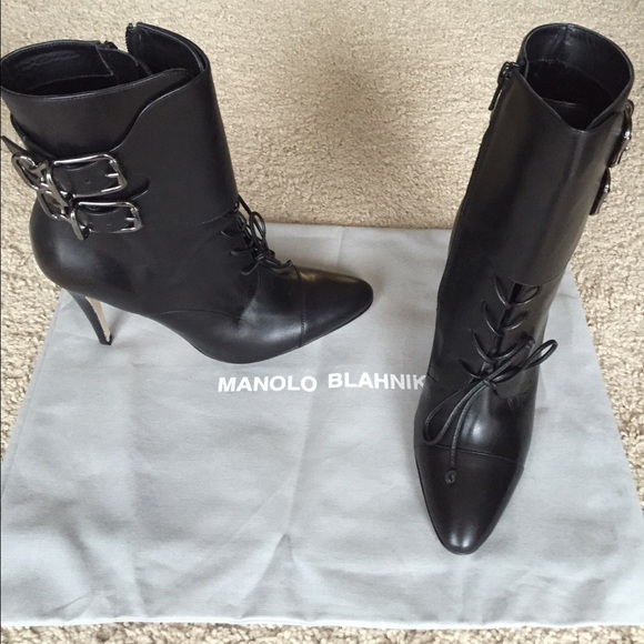 Brand New Manolo Blahnik black boots booties - Picture 3 of 3