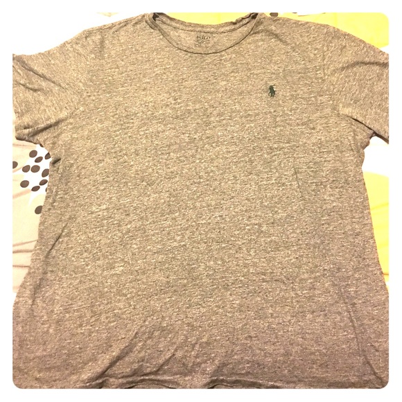 Gray Polo t-shirt with green polo emblem