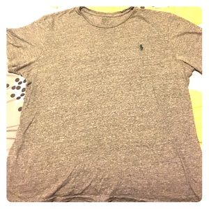 Gray Polo t-shirt with green polo emblem