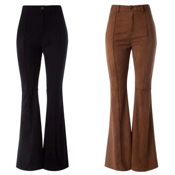 suede bell bottom pants