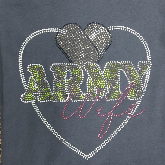 Army Wife Rhinestone T-shirt