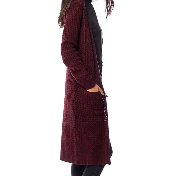 MAXI CARDIGAN Loose Knit Long Drape Sweater Jacket - Picture 4 of 4