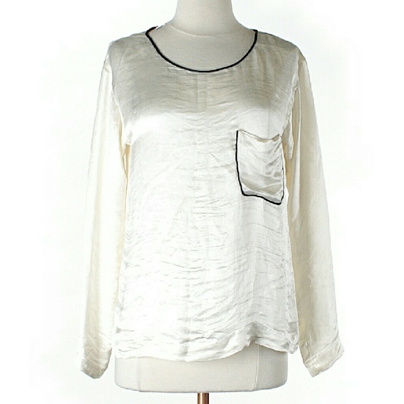 Theory polyester silky shirt white