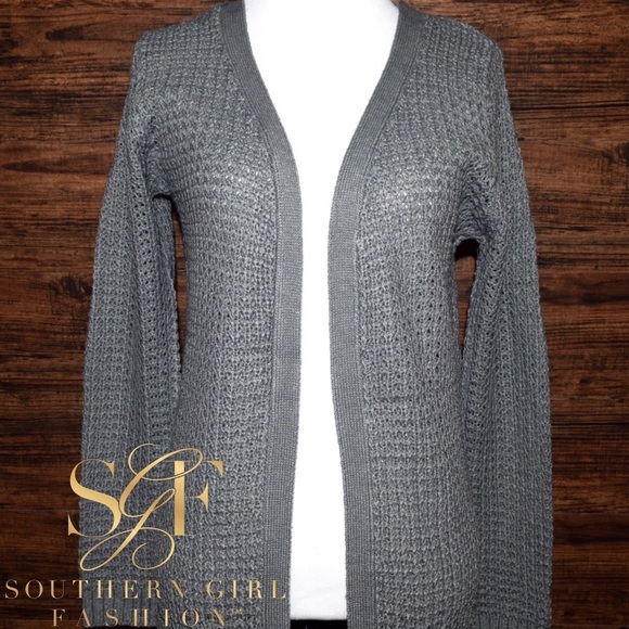 MAXI CARDIGAN Loose Knit Long Drape Sweater Jacket - Picture 2 of 4