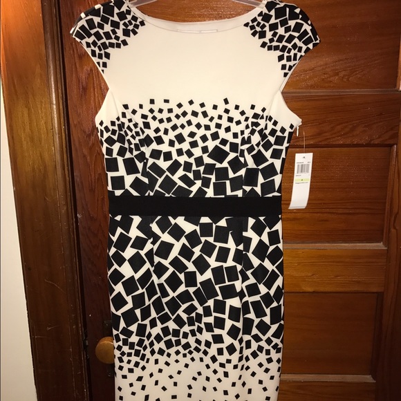 NWT Maggy London black & white confetti dress