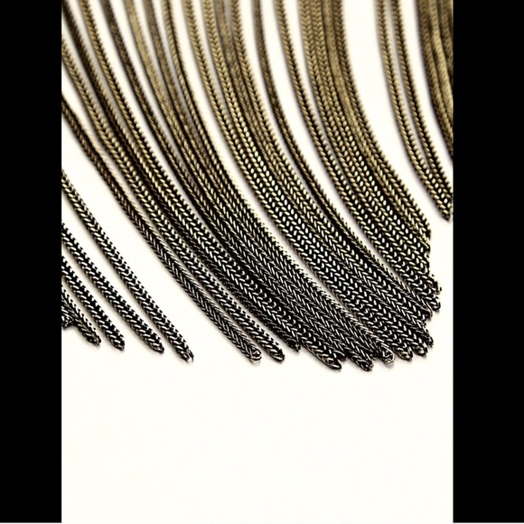 Free People Fringed Chain brass gunmetal necklace - Picture 4 of 4