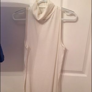 Bp Nordstrom Sleeveless Cream/White Turtleneck