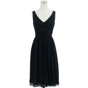 NWT J.CREW Heidi Dress Black Silk Chiffon Size 2