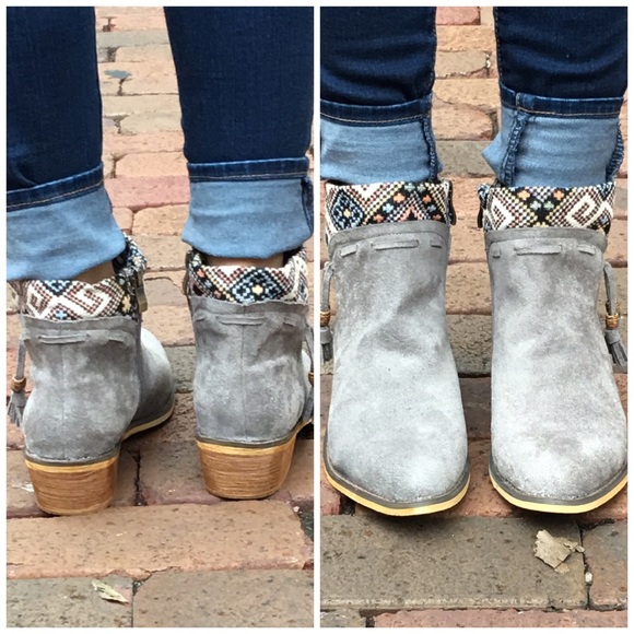 Willow Grey Printed cuff Booties - Picture 4 of 4