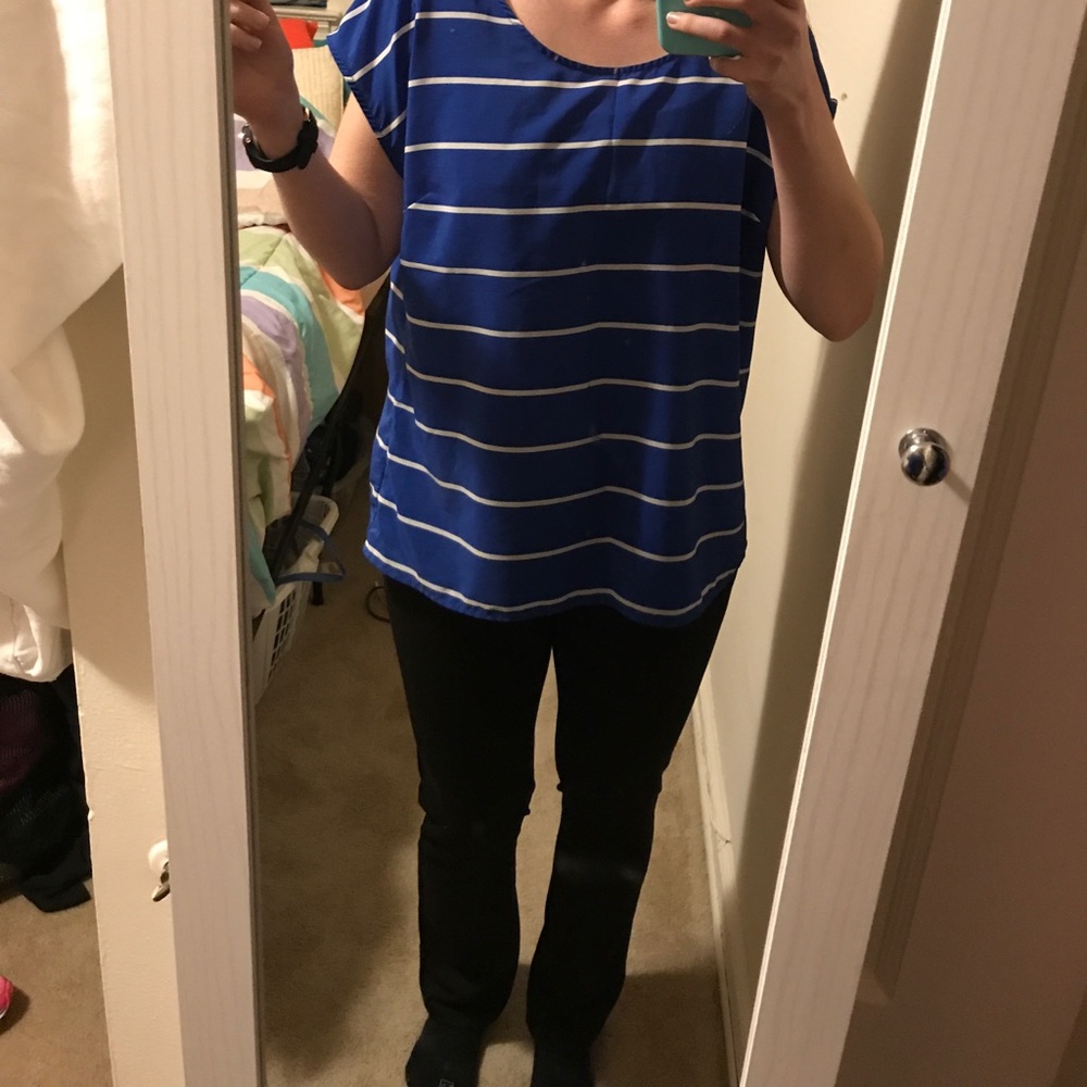 Flowy blue and white striped tank from Old Navy L