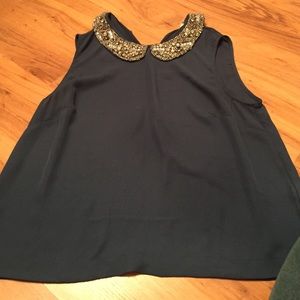 Soprano gem collared top sz m