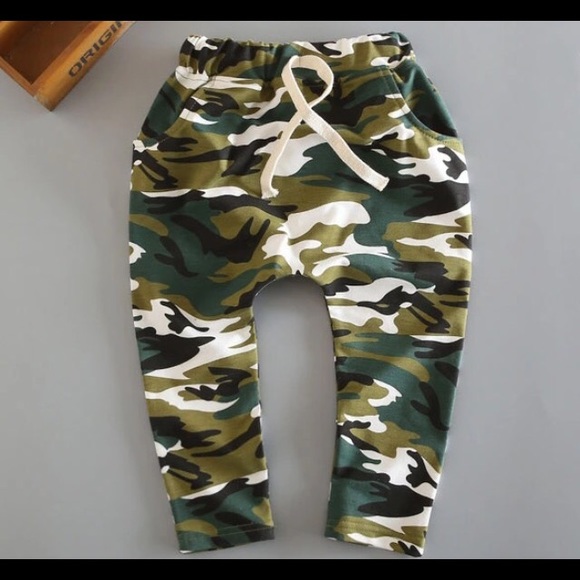 Boy's Camouflage Harem Pants, Green Camo Pants