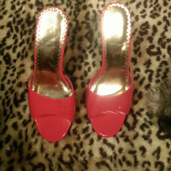 Red Rampange slip on heels