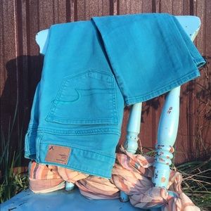 American Eagle Teal Skinny Jeans size 10