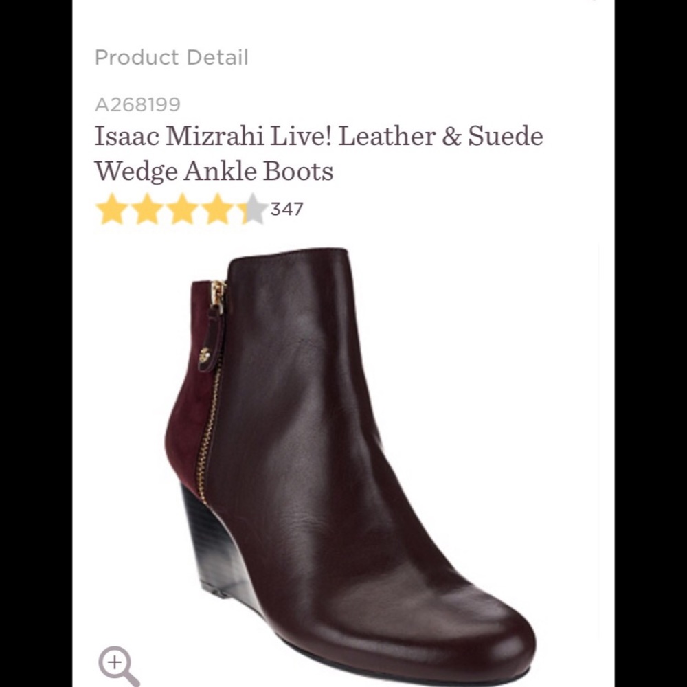 Isaac Mizrahi Live Coffee Bean Wedge Ankle Booties