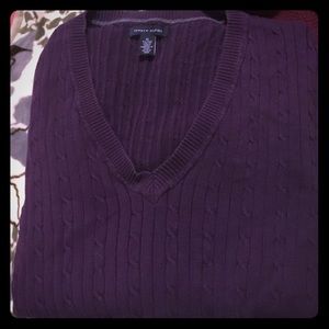 Tommy Hilfiger Plum XL Cable Knit Sweater