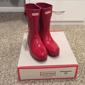 Authentic Hunter Patent Red Rain Boots