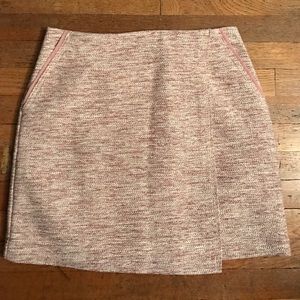 Pink Faux-Tweed Skirt