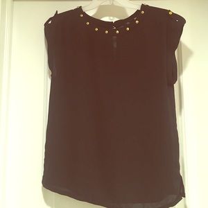 Black & Gold Studded Top