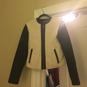 Express Brand Faux lambs wool and leather jacket