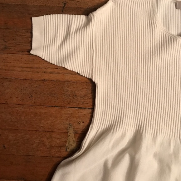 Cream Ribbed Peplum Sweater - Picture 2 of 2