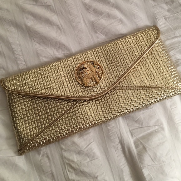 Lilly Pulitzer Gold Elephant Clutch