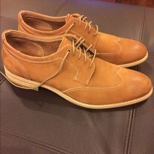 Johnston & Murphy tan leather shoes.
