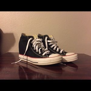 Black converse wedges