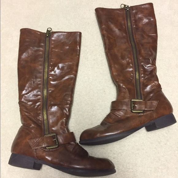 Brown knee boots