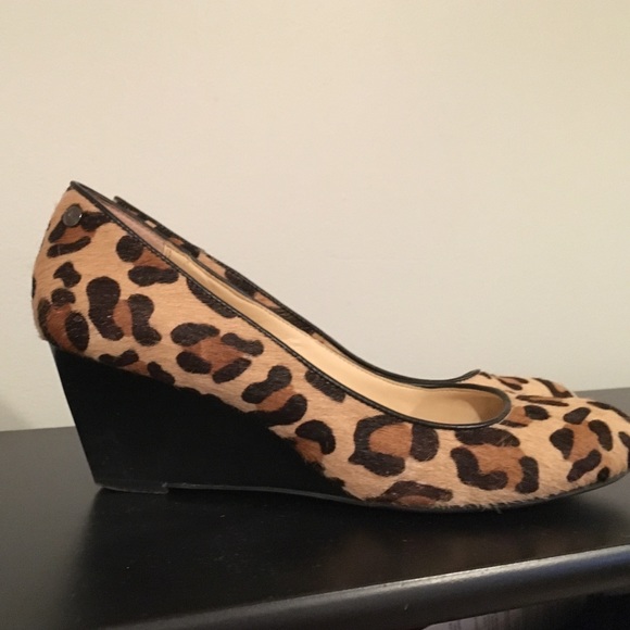 Calvin Klein leopard print wedges