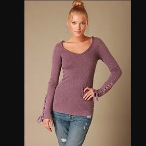 Free People Long Sleeve ribbon shirt