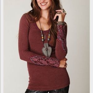 Free People shirt with lace