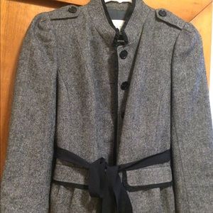 LOFT Blazer: Black Trim, Bow, Pleat Back - Size 4