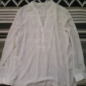 LC Lauren Conrad XL Sheer Polka Dot Tunic