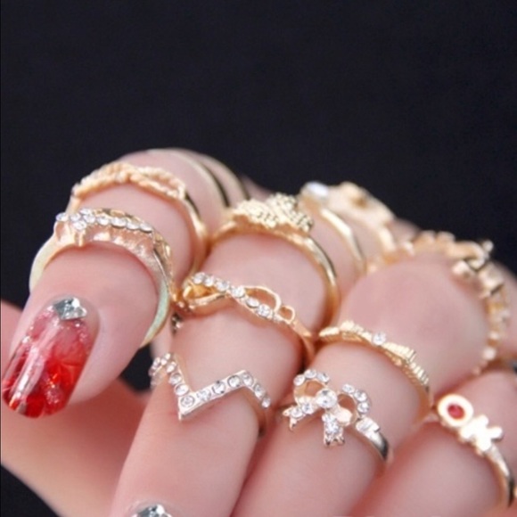 1 Set 7 pcs Women's Finger Tip Stacking Rings