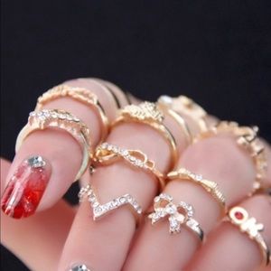 1 Set 7 pcs Women's Finger Tip Stacking Rings