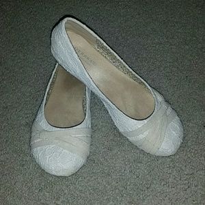 Maurice's white ballet flats