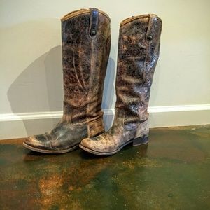 Frye 'Melissa Button' Tall Distressed Leather Boot