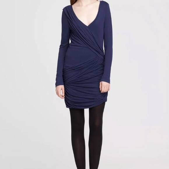 Bcbg pacific Terry drape blue dress
