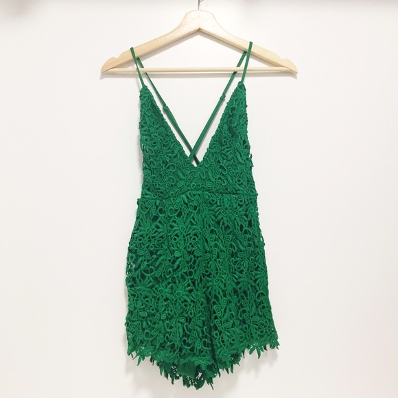 Forever 21 Green Lace Romper