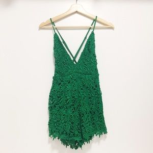 Forever 21 Green Lace Romper