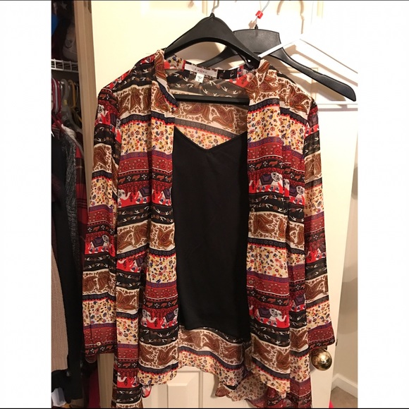 Elephant Print Kimono - Picture 1 of 3