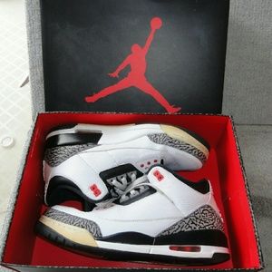 Nike Air Jordan III 3 Retro SHOES WhiteFire Red- G